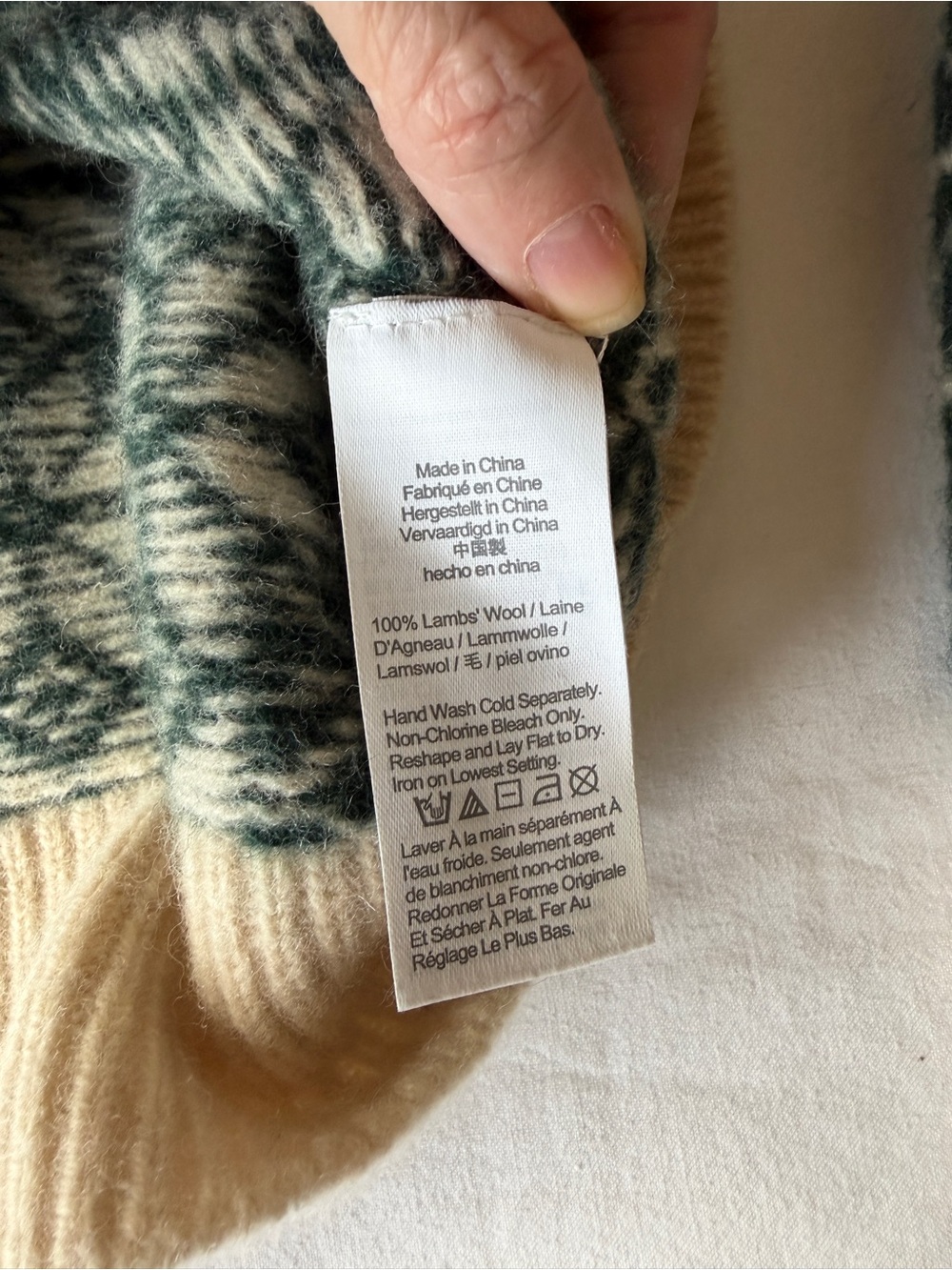 J. Crew Cream and Forest Green Fair Isle Crewneck Sweater - Picture 4 of 9